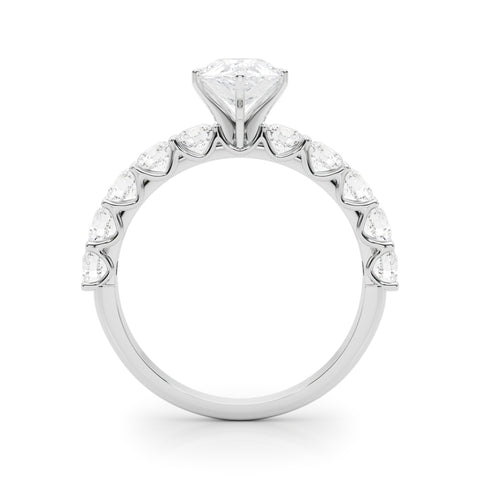 Pear with 10 Stone Prong Set Band