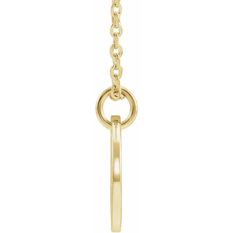 Initial Block Letter Necklace- 14K Yellow Gold