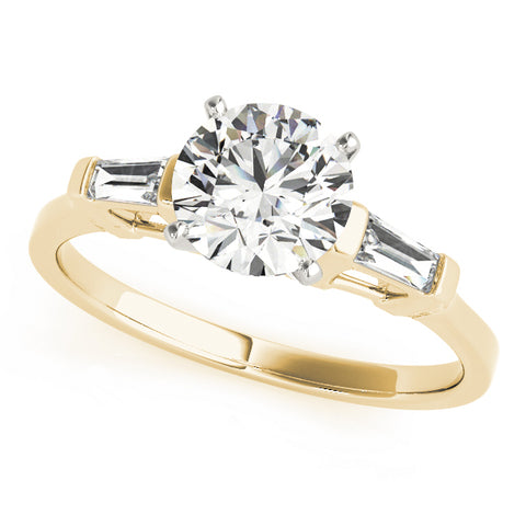 Round with Baguette Accent Ring
