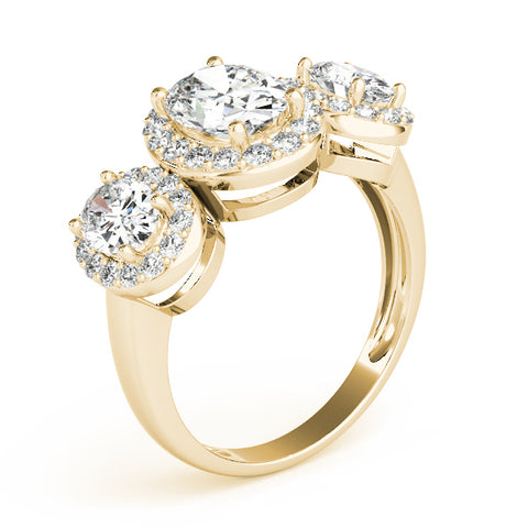 Triple Oval Halo Ring