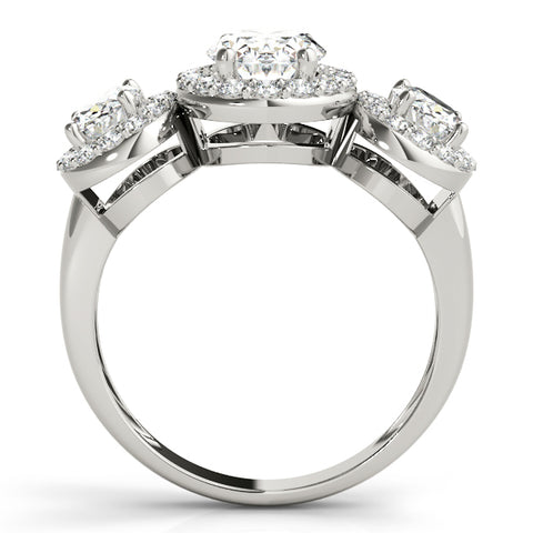 Triple Oval Halo Ring