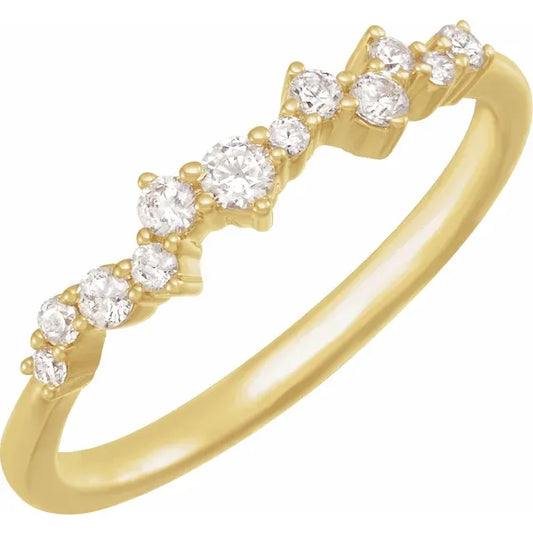 1/4 CTW Lab-Grown Diamond Scattered Stackable Ring