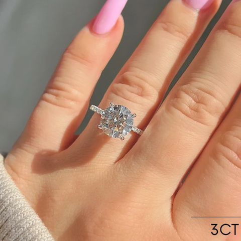 Lab Diamond Round Hidden Halo