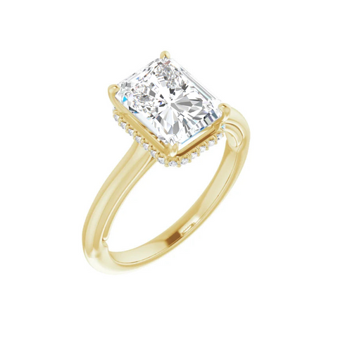 Lab Diamond Radiant Solitaire with Hidden Halo