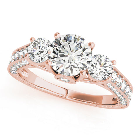 Round 3 Stone with Triple Pave Band