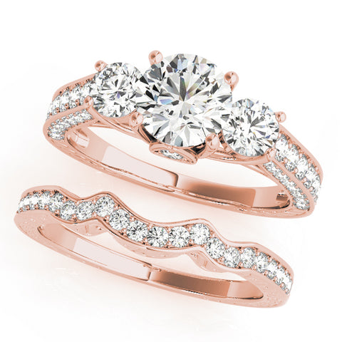 Round 3 Stone with Triple Pave Band