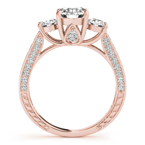 Round 3 Stone with Triple Pave Band