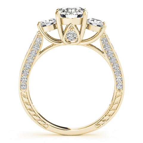 Round 3 Stone with Triple Pave Band