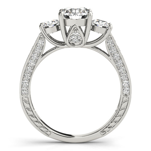 Round 3 Stone with Triple Pave Band