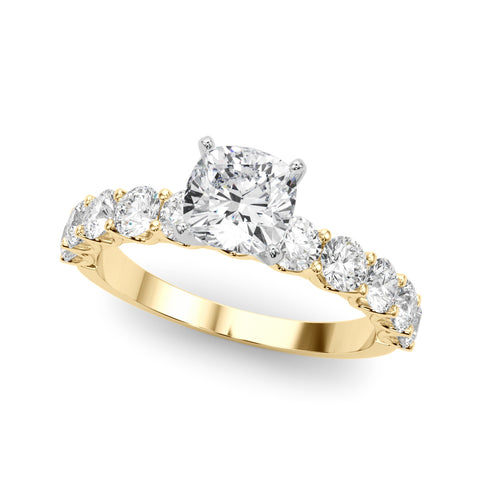 Cushion with 10 Stone Prong Set Band