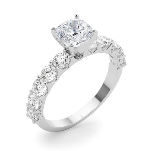 Cushion with 10 Stone Prong Set Band