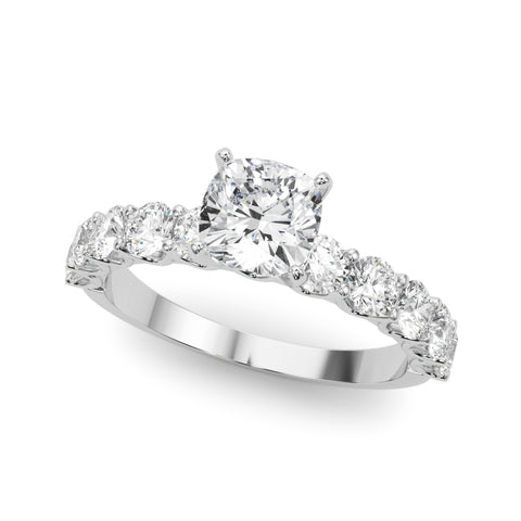 Cushion with 10 Stone Prong Set Band