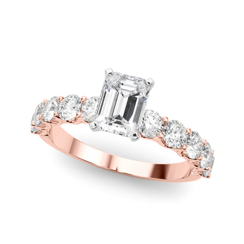 Emerald with 10 Stone Prong Set Band