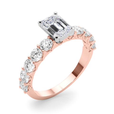 Emerald with 10 Stone Prong Set Band