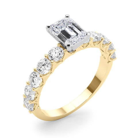 Emerald with 10 Stone Prong Set Band