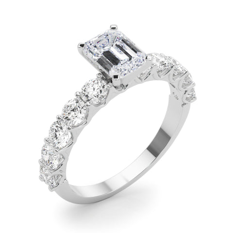 Emerald with 10 Stone Prong Set Band