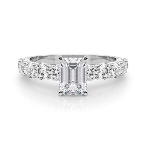 Emerald with 10 Stone Prong Set Band