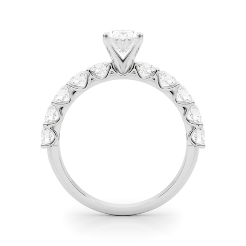 Oval with 10 Stone Prong Set Band