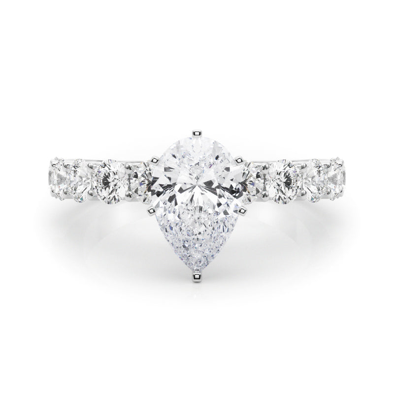 Pear with 10 Stone Prong Set Band