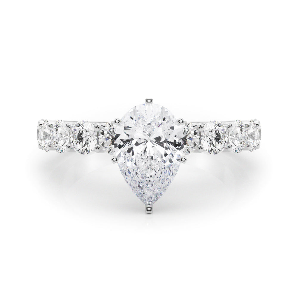 Pear with 10 Stone Prong Set Band