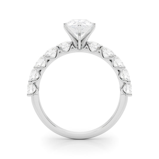 Pear with 10 Stone Prong Set Band