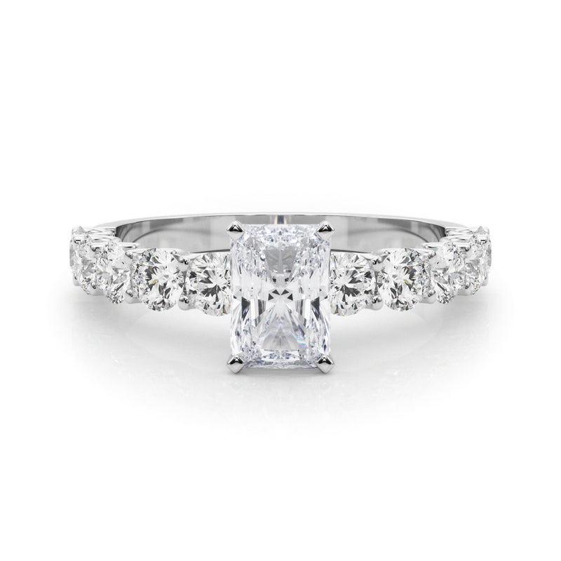 Radiant with 10 Stone Prong Set Band