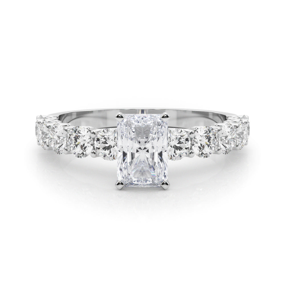 Radiant with 10 Stone Prong Set Band