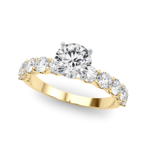 Round with 10 Stone Prong Set Band