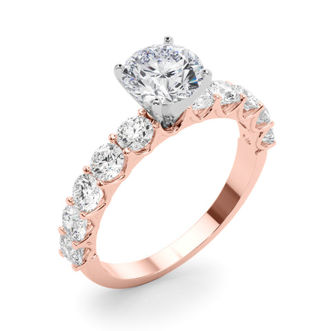Round with 10 Stone Prong Set Band