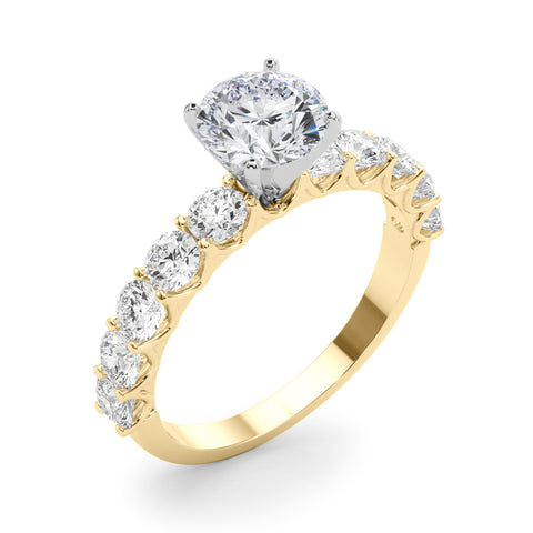 Round with 10 Stone Prong Set Band