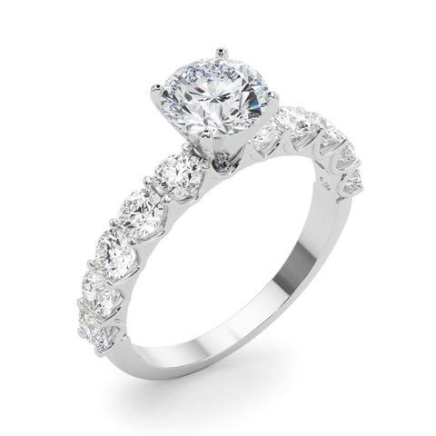 Round with 10 Stone Prong Set Band