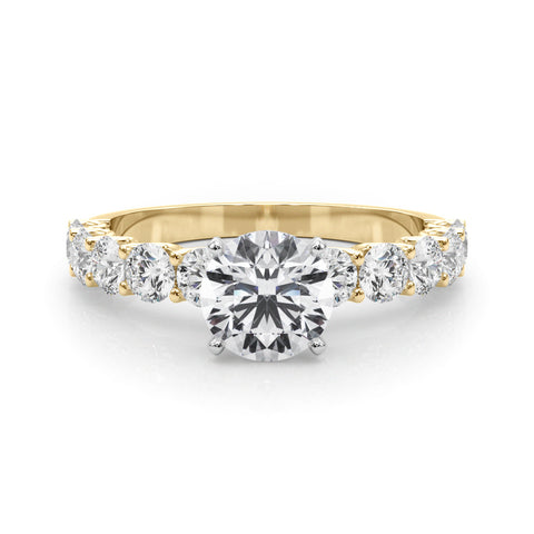 Round with 10 Stone Prong Set Band