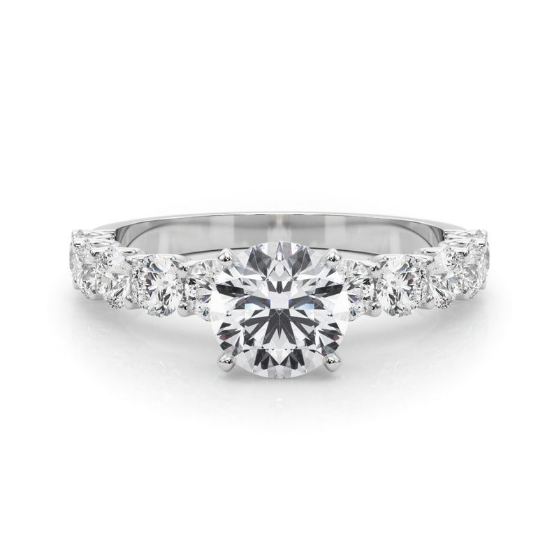 Round with 10 Stone Prong Set Band