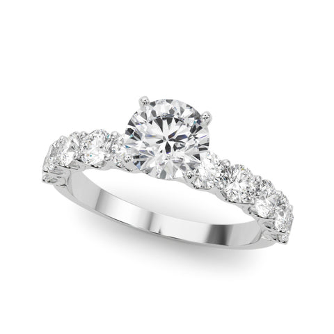 Round with 10 Stone Prong Set Band