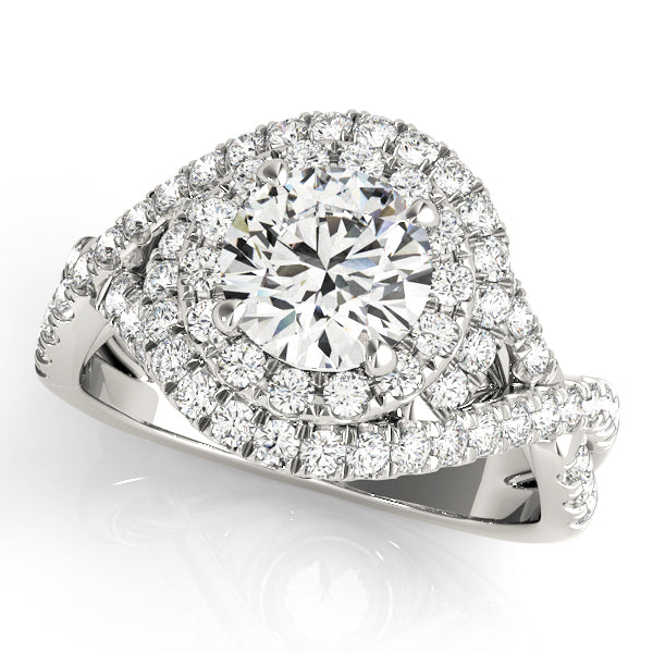 Round Double Halo Infinity Ring