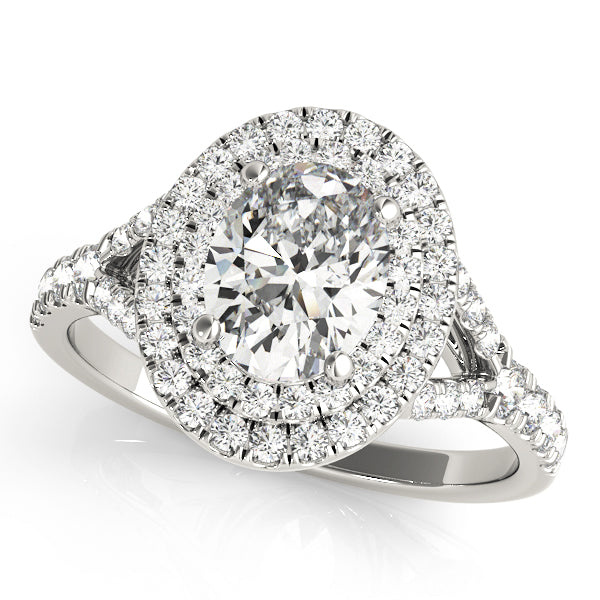 Oval Double Halo with Split Shank