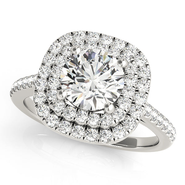 Round Double Halo Ring