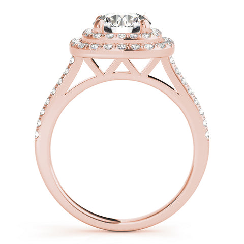 Round Double Halo Ring