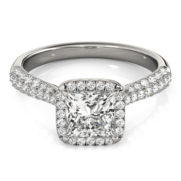 Princess Halo with Triple Pave Band