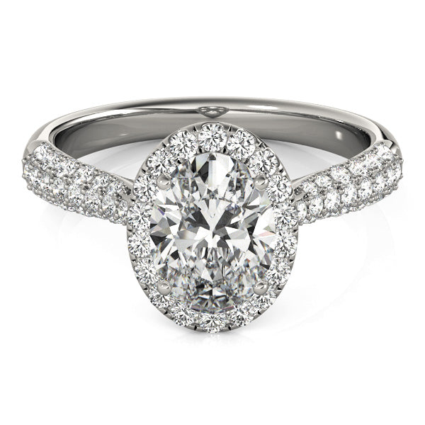 Oval Halo with Triple Pave Band
