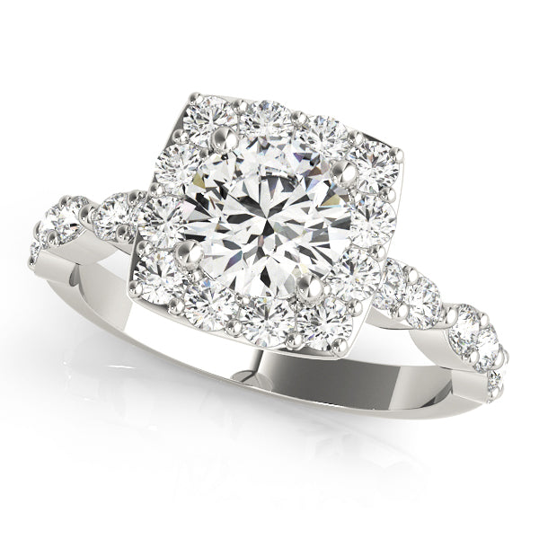 Round Halo with Double Stone Band
