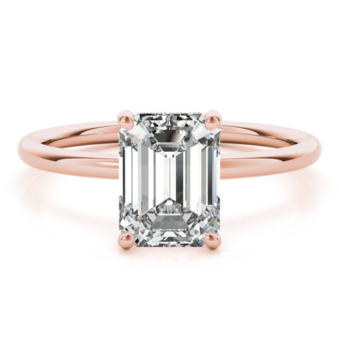 Emerald Solitaire with Hidden Halo