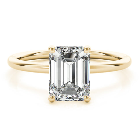 Emerald Solitaire with Hidden Halo