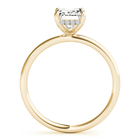 Emerald Solitaire with Hidden Halo