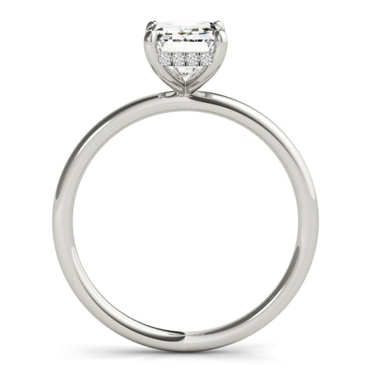 Lab Diamond Emerald Solitaire with Hidden Halo