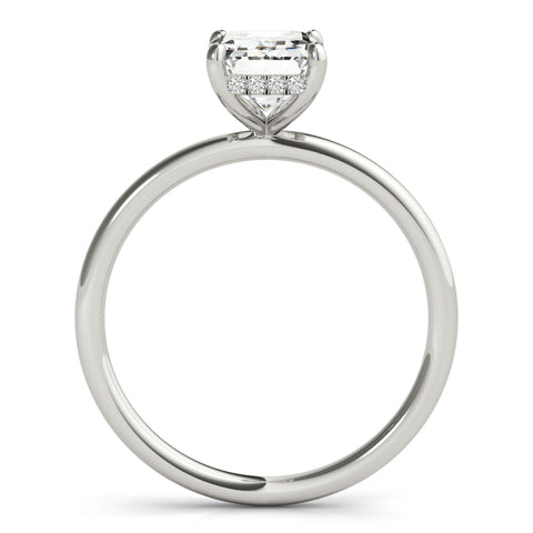 Emerald Solitaire with Hidden Halo