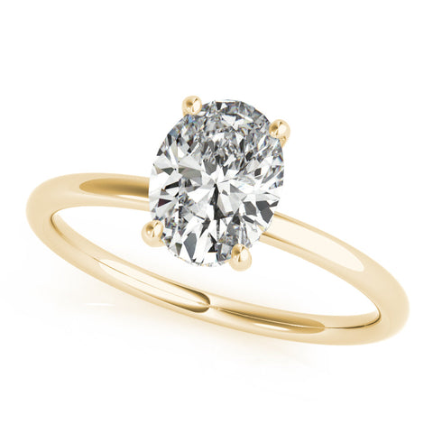 Lab Diamond Oval Solitaire with Hidden Halo