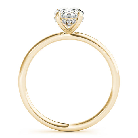 Lab Diamond Oval Solitaire with Hidden Halo