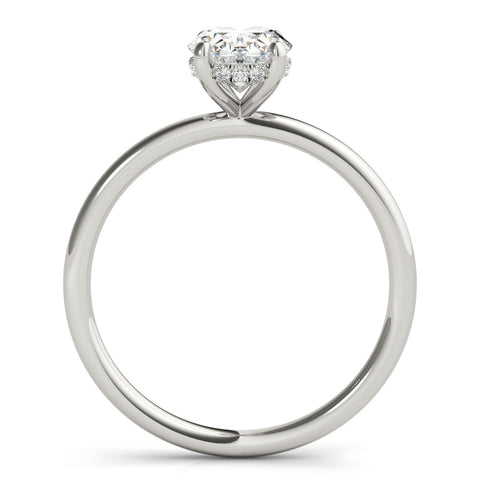 Lab Diamond Oval Solitaire with Hidden Halo