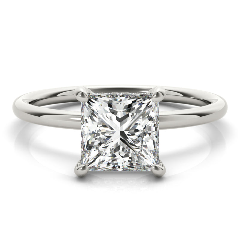 Princess Solitaire with Hidden Halo